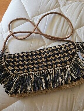 Shebobo Fringe Steaw Crossbody Leather Shoulder Handmade Clutch Bag